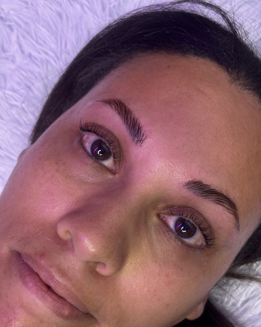 Brow lamination and lash lift after